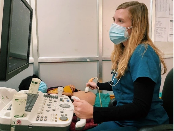 doctor performing an ultrasound