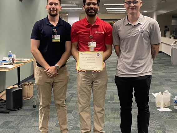 3 award winners with certificate