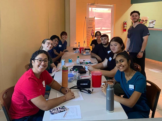 doctors eating a meal together